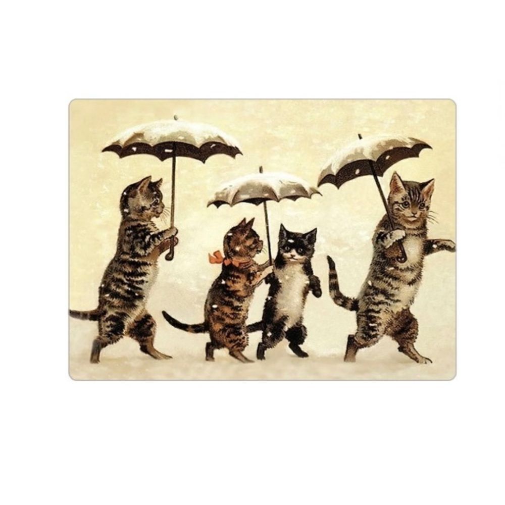 Vintage Cats in the Rain Magnet